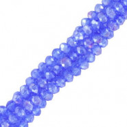 Top Facet kralen disc 3x2mm - Seaport blue-pearl shine coating